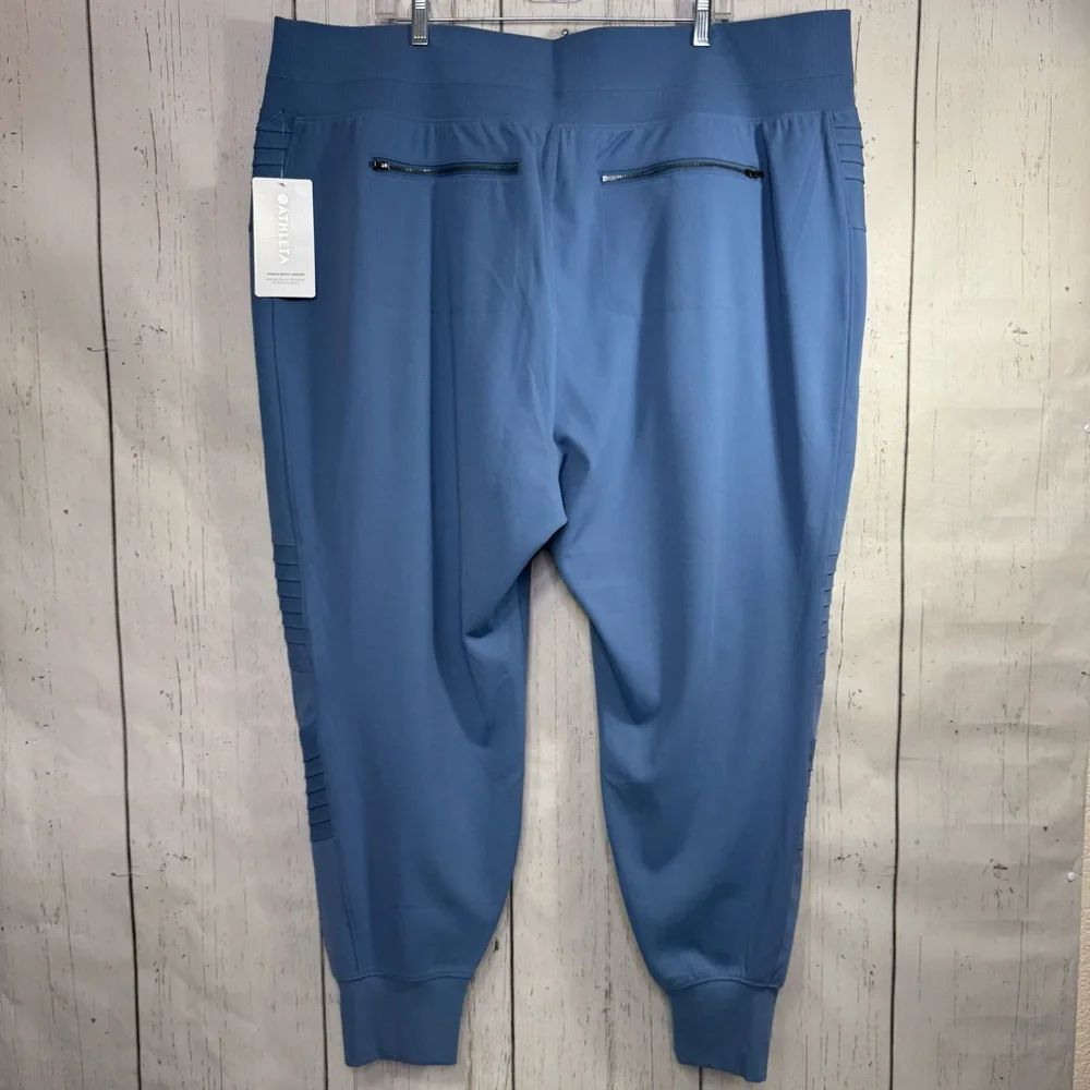 Athleta Womens Moto Jogger Pants Blue NWT Size 3X Blue Zip Athletic Travel